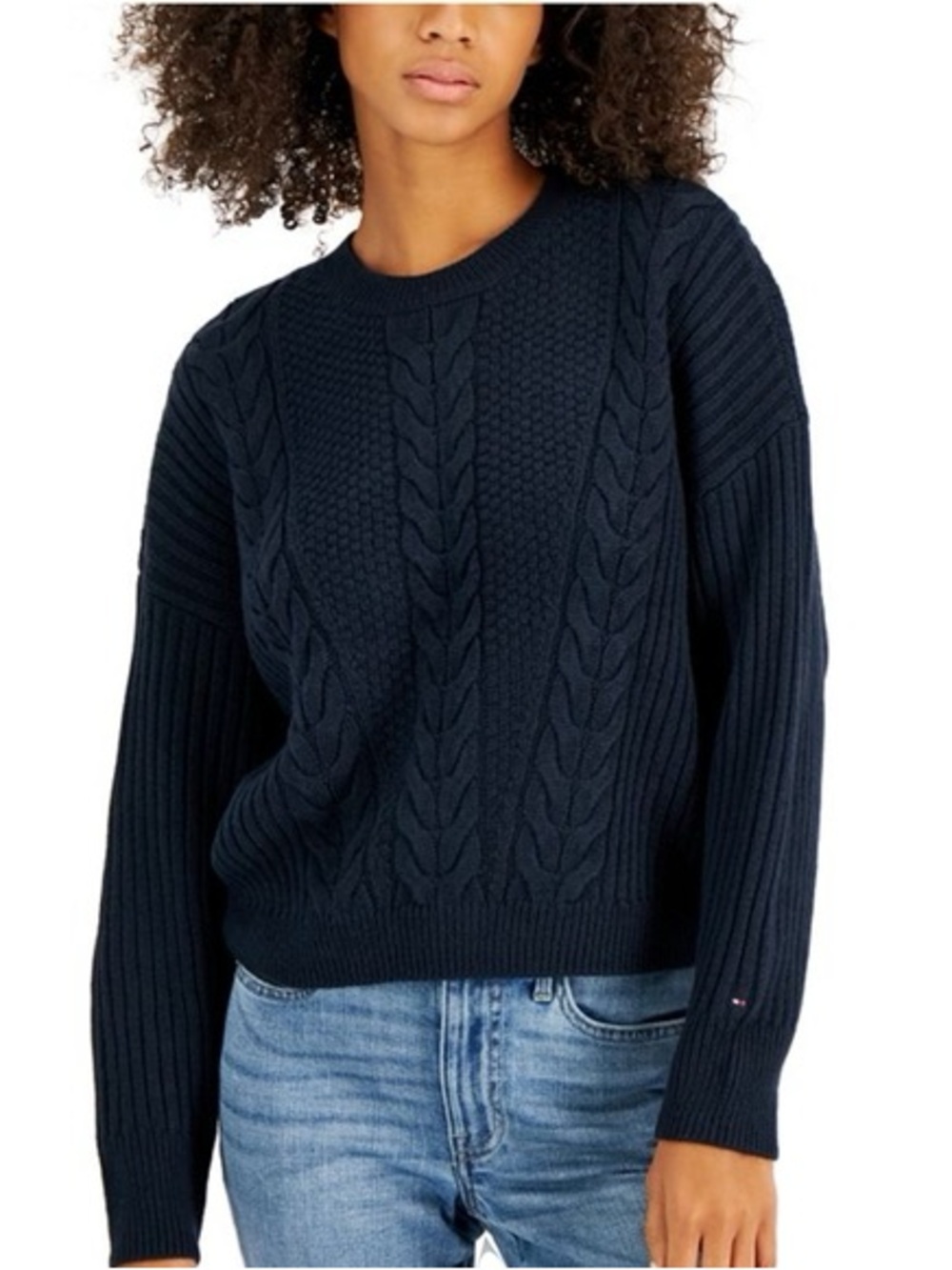 Tommy Hilfiger Navy Drop Shoulder Sweater